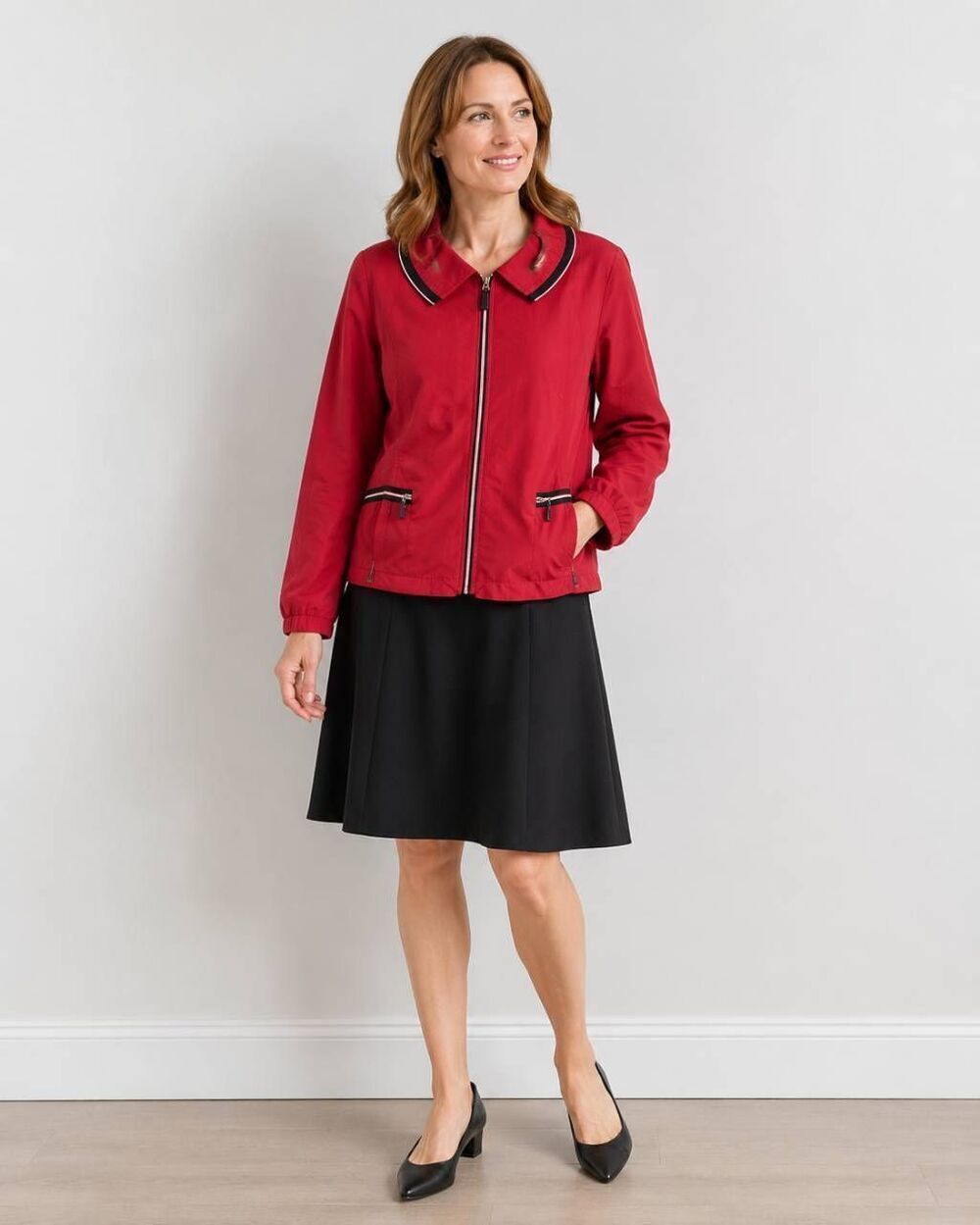 Red Zenergy by Chicos Full Zip Jacket Size Small